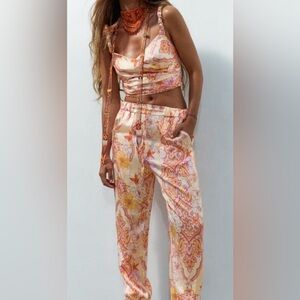 Zara Sasha Crop Top and Tapered Pants, Top is size M, Pants are size S